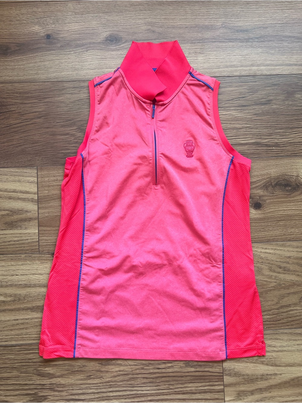 Peter Millar Crown Sport Pink Sleeveless Golf Polo Top M